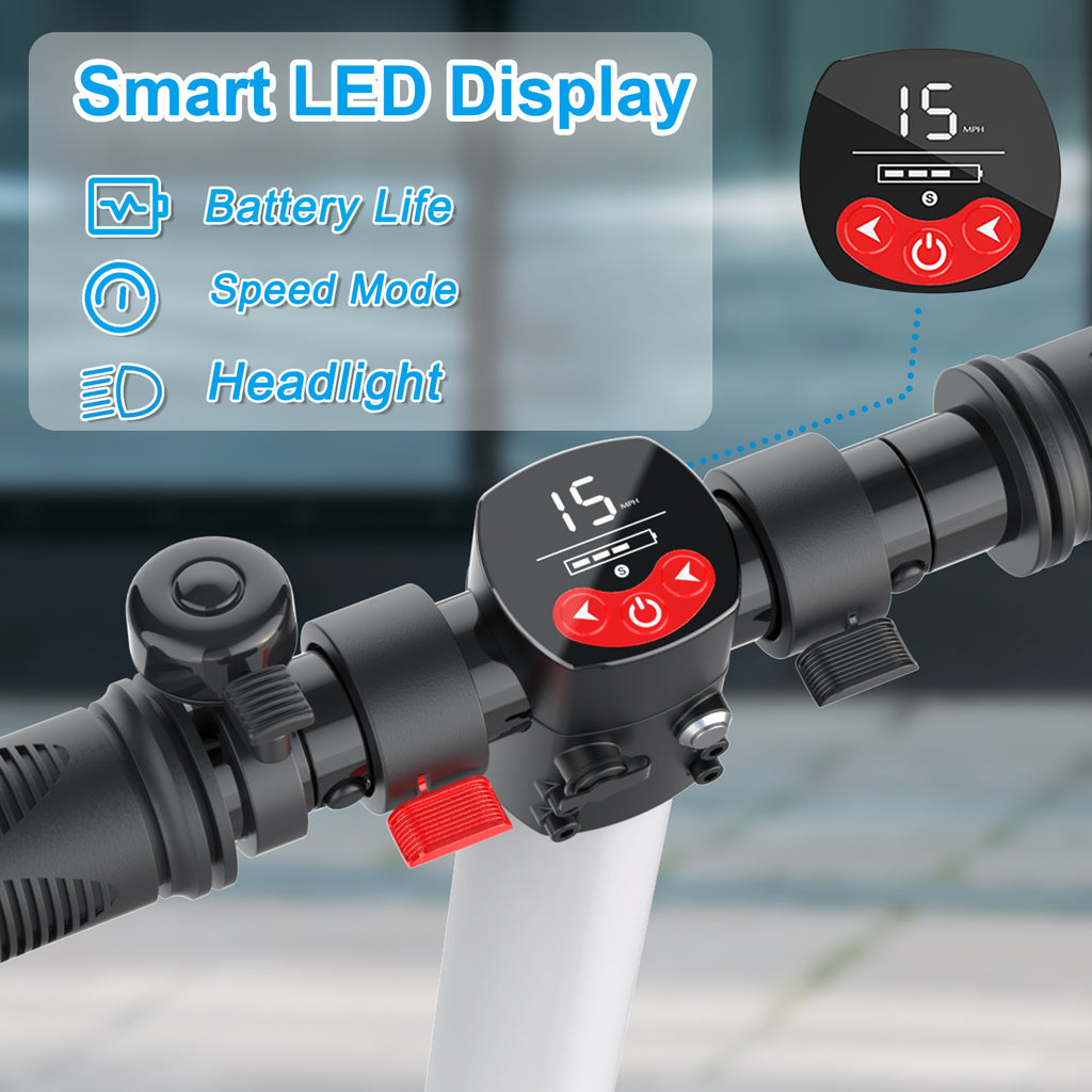 250W Electric Scooter for Adults And Teens, 15.5MPH Top Speed & 15.5 Miles Max Range, 6.5-Inch Solid Tire And Non-Slip Pedal, LCD Smart Display, Lightweight Foldable E-Scooter with Smart Braking System