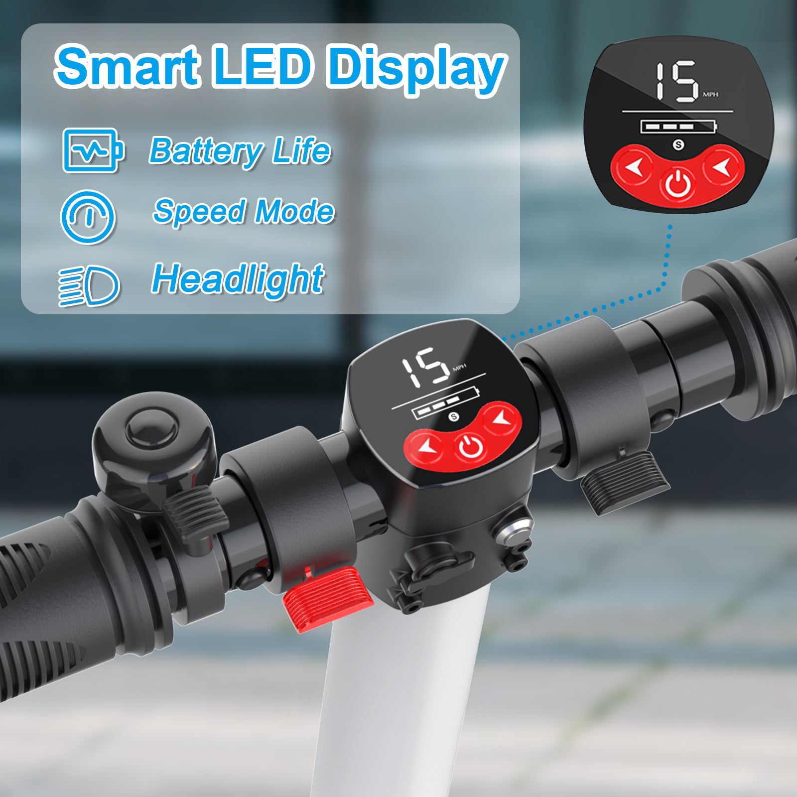 250W Electric Scooter for Adults And Teens, 15.5MPH Top Speed & 15.5 Miles Max Range, 6.5-Inch Solid Tire And Non-Slip Pedal, LCD Smart Display, Lightweight Foldable E-Scooter with Smart Braking System