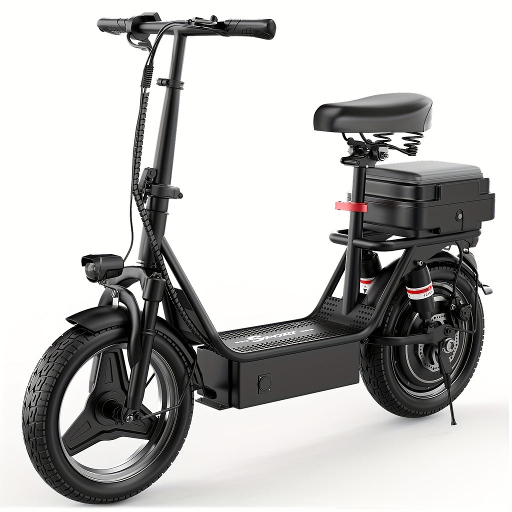650W Folding Electric Scooter for Commuting, Features A 14-Inch Tire, Detachable Rear Trunk, And Multiple Shock Absorbers. Equipped with 48V 10AH\u002F13AH\u002F15AH\u002F17.5AH Battery Options for 20-35 Mile Range. Includes The New Thumb-Controlled