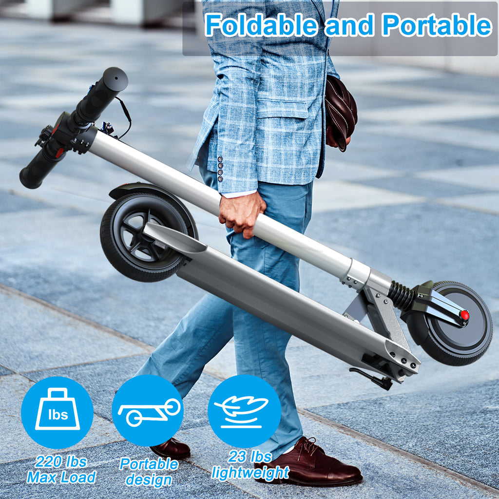 250W Electric Scooter for Adults And Teens, 15.5MPH Top Speed & 15.5 Miles Max Range, 6.5-Inch Solid Tire And Non-Slip Pedal, LCD Smart Display, Lightweight Foldable E-Scooter with Smart Braking System