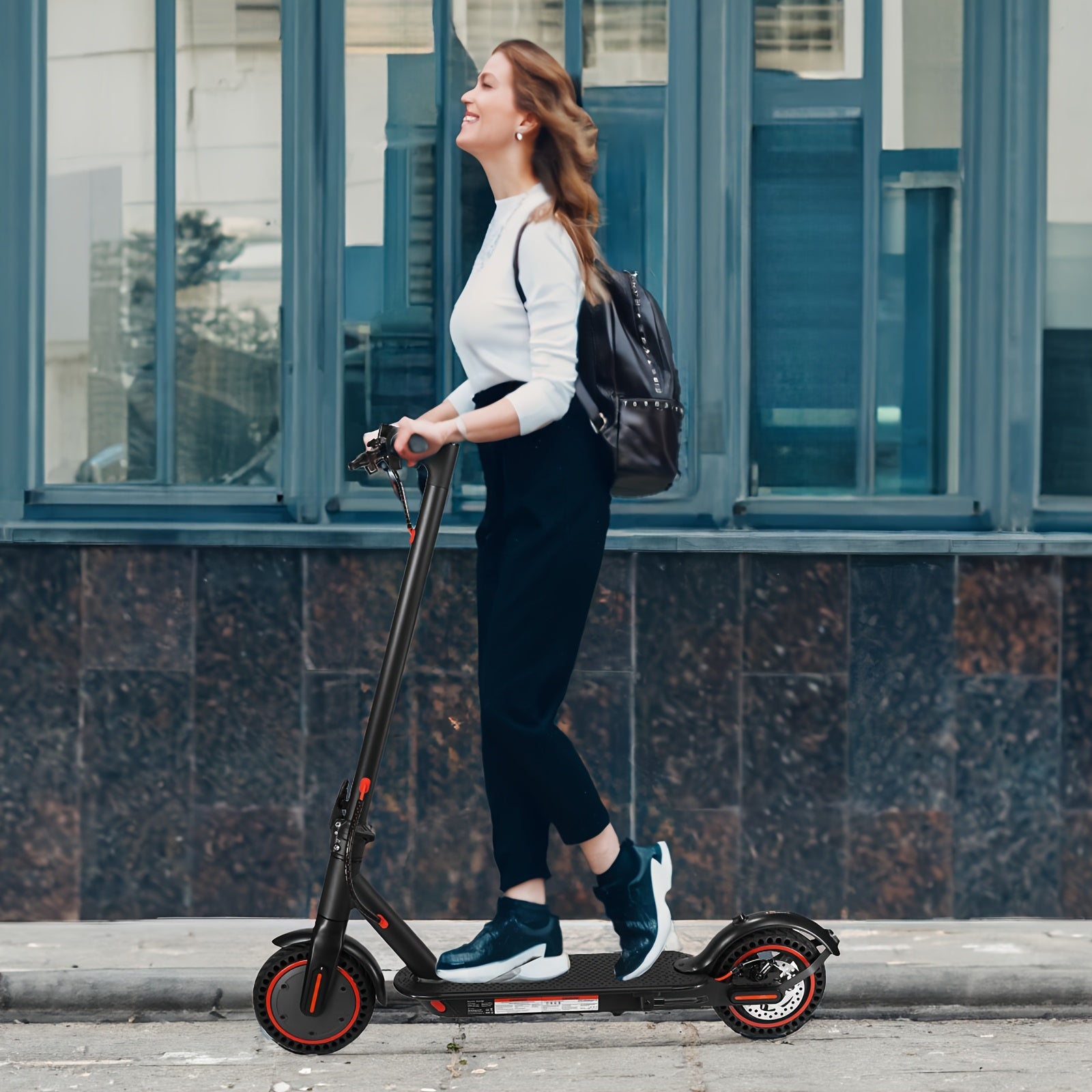 8.5-inch Foldable Adult Electric Scooter with Front Headlight and LED Display, Motor Power Range of 350W, High-capacity Lithium Battery, 3 Adjustable Speed Modes, Maximum Range of 21miles\u002F19miles, Top Speed of 25km\u002Fh and 30km\u002Fh, Maximum