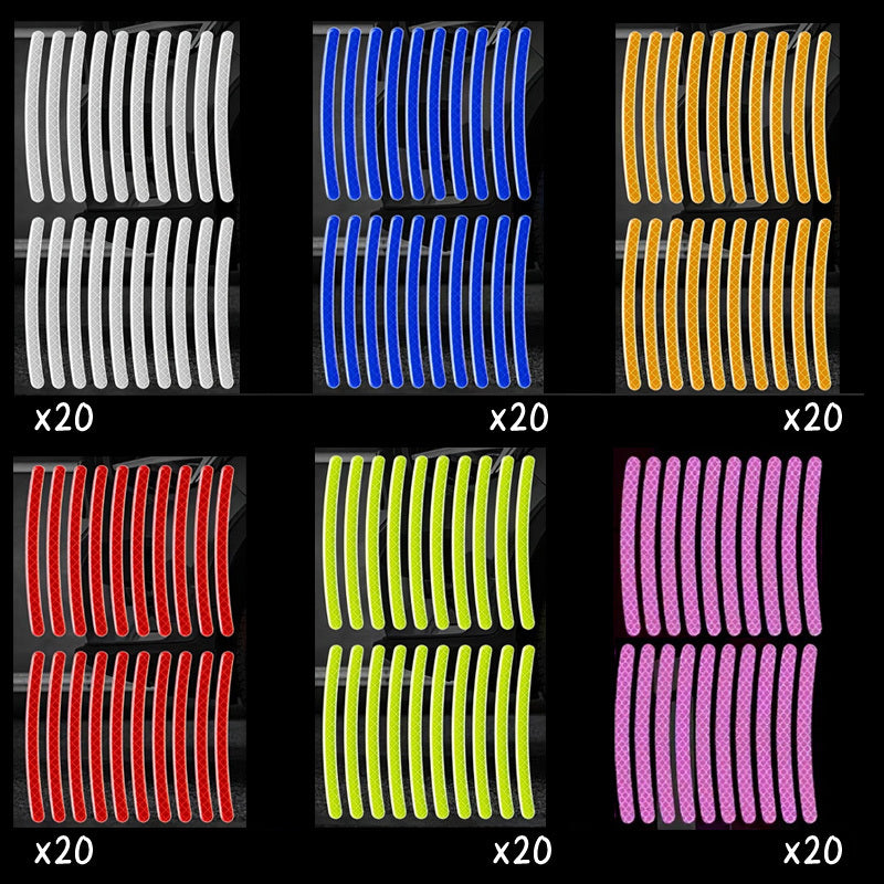 120pcs Luminous Tire Sticker - Glossy Wheel Sticker, Specially Designed for Improved Safety, Suitable for Vehicles, Motorcycles And Bicycles, Holiday Snowman Reflective Decorations, Suitable for Night Use