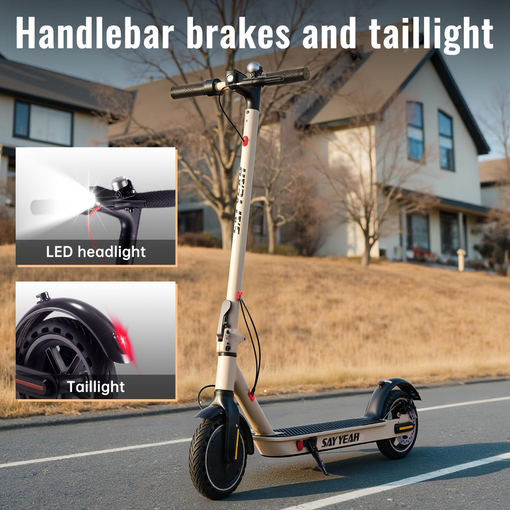 Adult Electric Scooter 350W Folding E-Scooter with Display, 19MPH Speed & 12-19-Mile Range, Portable Folding Suitable for Commuting, College, Campus, Urban Travel, Headlight & Anti-Skid Tires, for Men & Women, Gift
