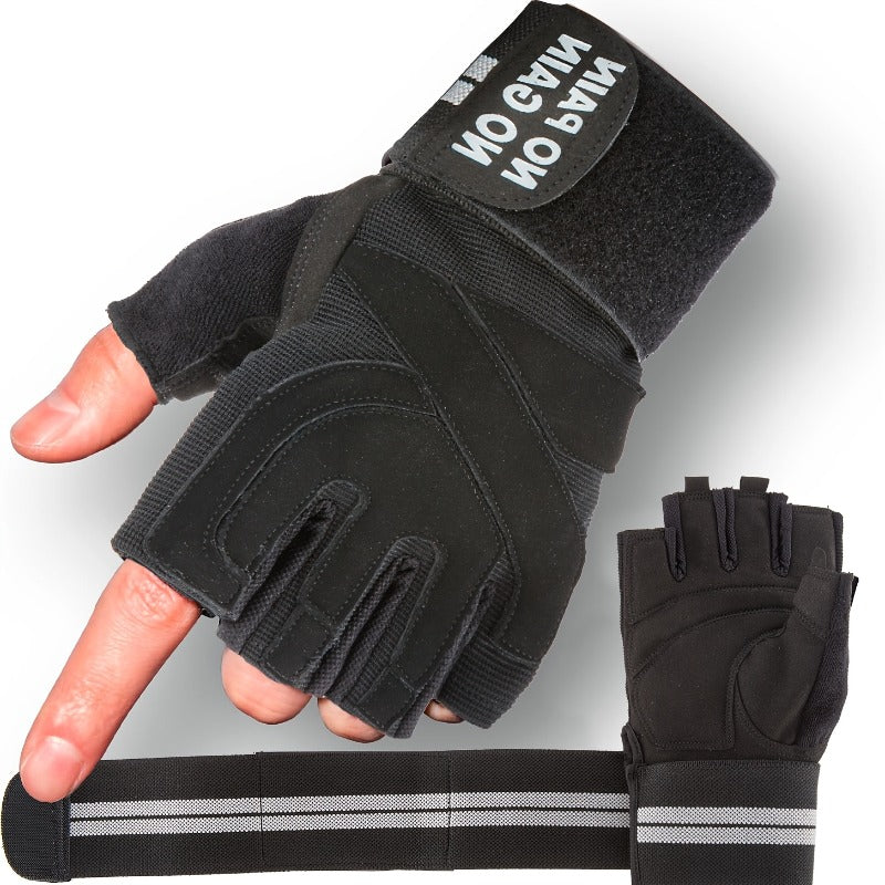 Men'S Cushioning Workout Gloves - Gym Weightlifting Gloves with Wrist Wrap Support, Full Palm Protection And Extra Grip for Weightlifting, Workout, Cross Training, Fitness, Pull Ups