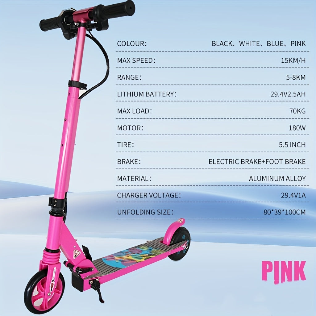 5.5-inch Electric Scooter, Maximum Speed of 15 Km\u002Fh, 2.5Ah Powerful Battery, Foldable Electric Scooter, Load Capacity 70kg, Halloween and Christmas Gift, Gift Scooter, Kick-Start Assist Scooter with Adjustable Speed and Height, Flashing Wheels