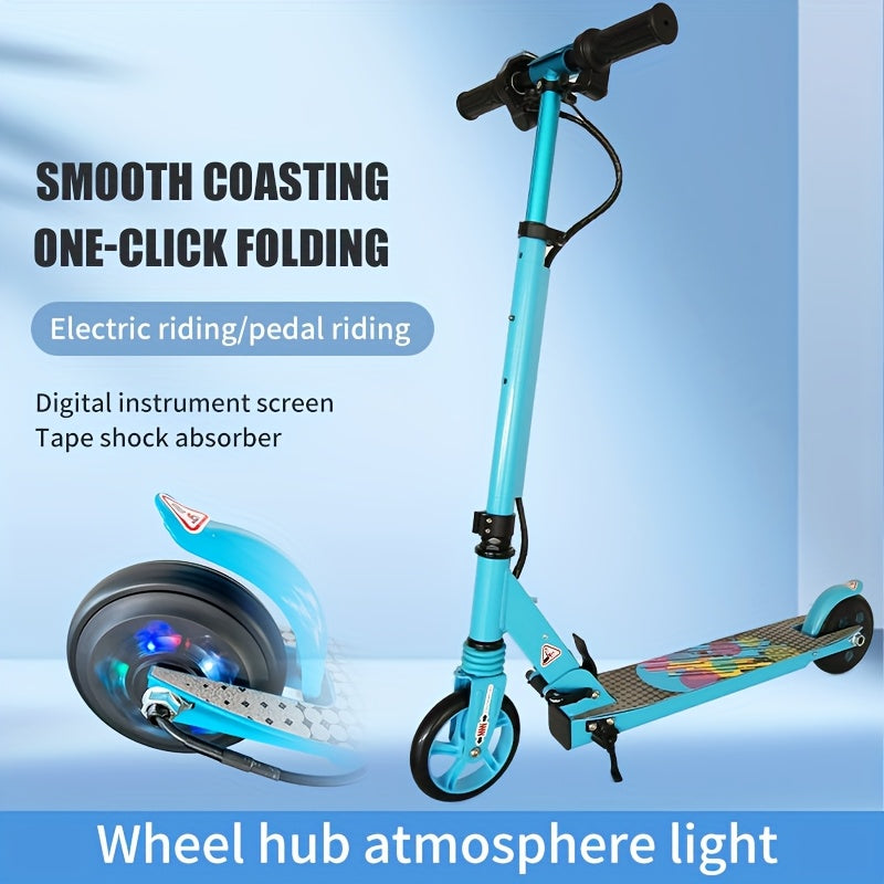 5.5-inch Electric Scooter, Maximum Speed of 15 Km\u002Fh, 2.5Ah Powerful Battery, Foldable Electric Scooter, Load Capacity 70kg, Halloween and Christmas Gift, Gift Scooter, Kick-Start Assist Scooter with Adjustable Speed and Height, Flashing Wheels