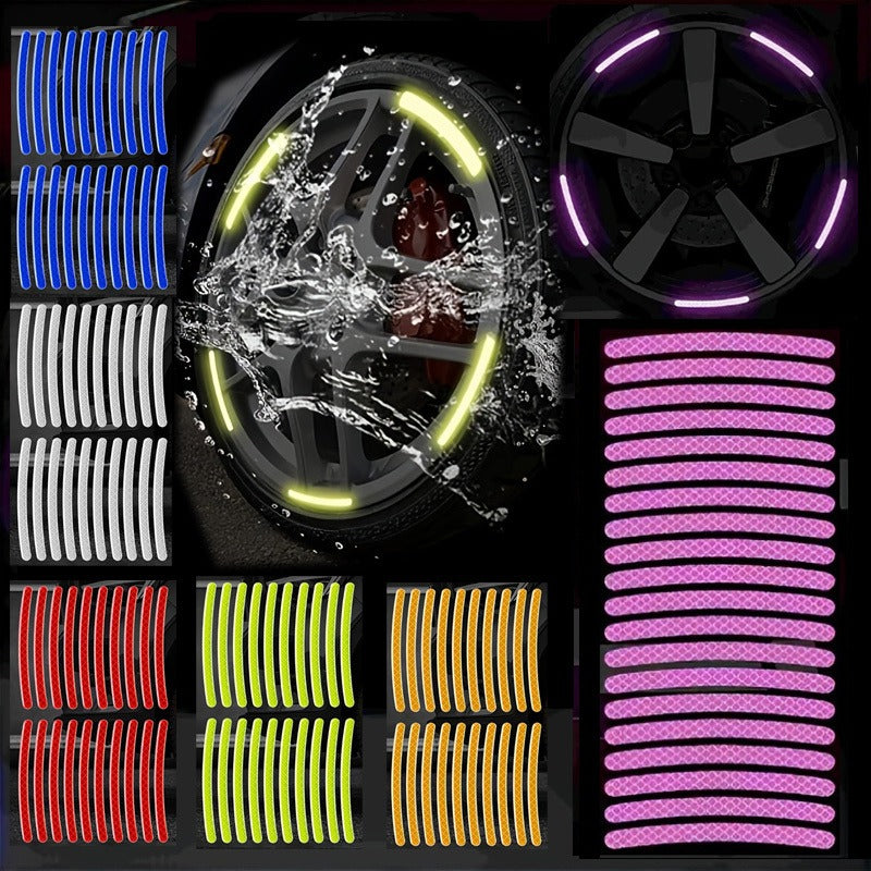 120pcs Luminous Tire Sticker - Glossy Wheel Sticker, Specially Designed for Improved Safety, Suitable for Vehicles, Motorcycles And Bicycles, Holiday Snowman Reflective Decorations, Suitable for Night Use