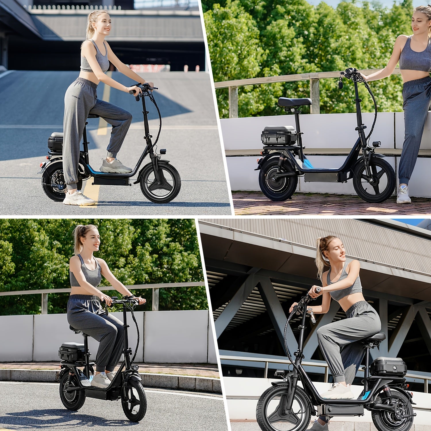 650W Folding Electric Scooter for Commuting, Features A 14-Inch Tire, Detachable Rear Trunk, And Multiple Shock Absorbers. Equipped with 48V 10AH\u002F13AH\u002F15AH\u002F17.5AH Battery Options for 20-35 Mile Range. Includes The New Thumb-Controlled