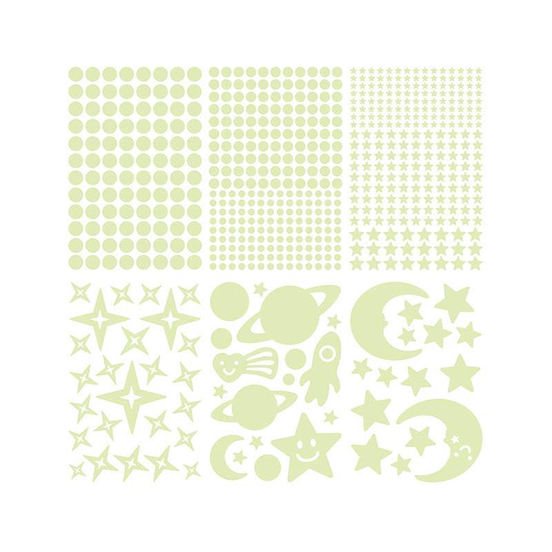Starry Sky Luminous Room Sticker Glow Moon Wall Sticker Fluorescent Star Glow-In-The-Dark Starry Sky Top Sticker