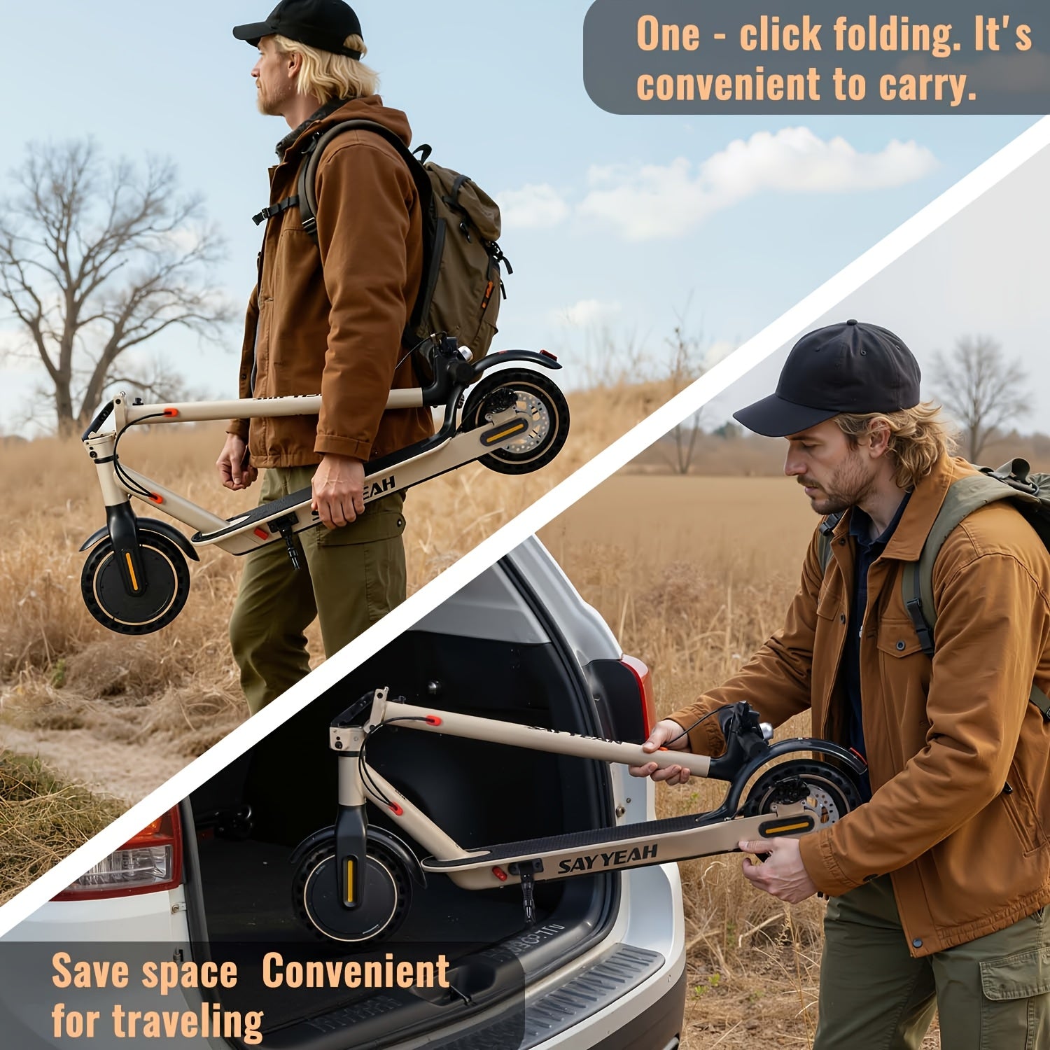 Adult Electric Scooter, 350W Foldable Electric Scooter, 12-19 Mile Range & 15-19 MPH Commuting Speed, 8.5-Inch Anti-Slip Tires, Equipped with Front Light, Portable Model for Men and Women, Suitable for Work, University, Campus, and Urban Commutes