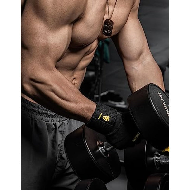 Workout GlovesWeight Lifting Gloves and Wrist Wraps Built in One Support for Gym Training Full Palm Protection for Fitness Weightlifting Exercise Hanging Pull ups