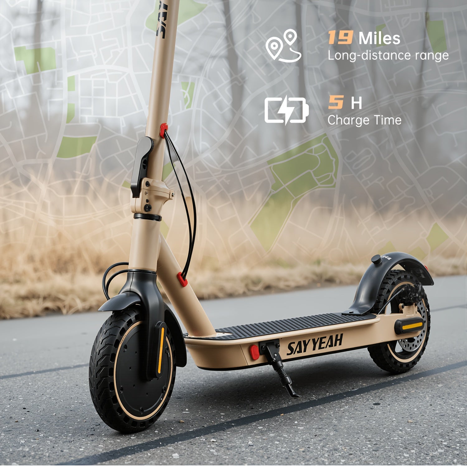Adult Electric Scooter 350W Folding E-Scooter with Display, 19MPH Speed & 12-19-Mile Range, Portable Folding Suitable for Commuting, College, Campus, Urban Travel, Headlight & Anti-Skid Tires, for Men & Women, Gift