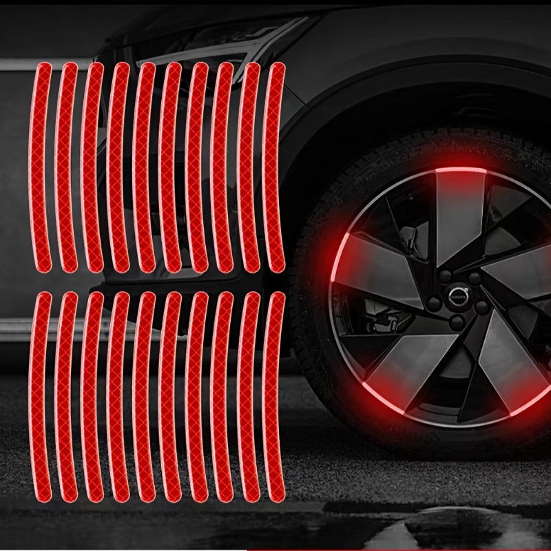 120pcs Luminous Tire Sticker - Glossy Wheel Sticker, Specially Designed for Improved Safety, Suitable for Vehicles, Motorcycles And Bicycles, Holiday Snowman Reflective Decorations, Suitable for Night Use