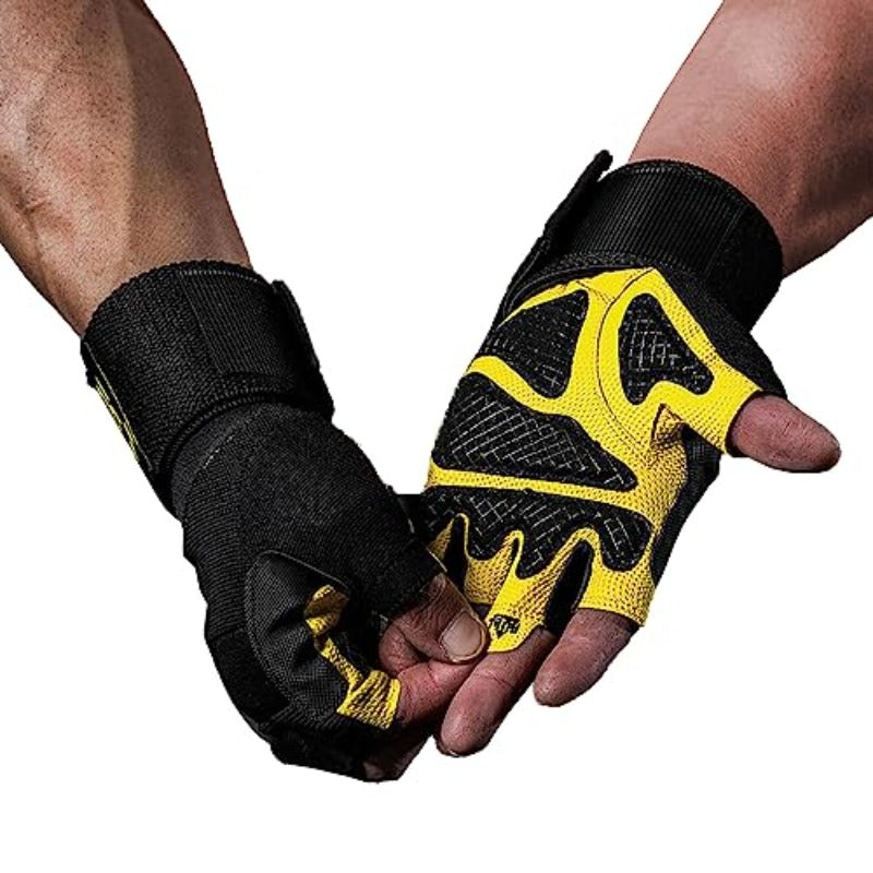 Workout GlovesWeight Lifting Gloves and Wrist Wraps Built in One Support for Gym Training Full Palm Protection for Fitness Weightlifting Exercise Hanging Pull ups