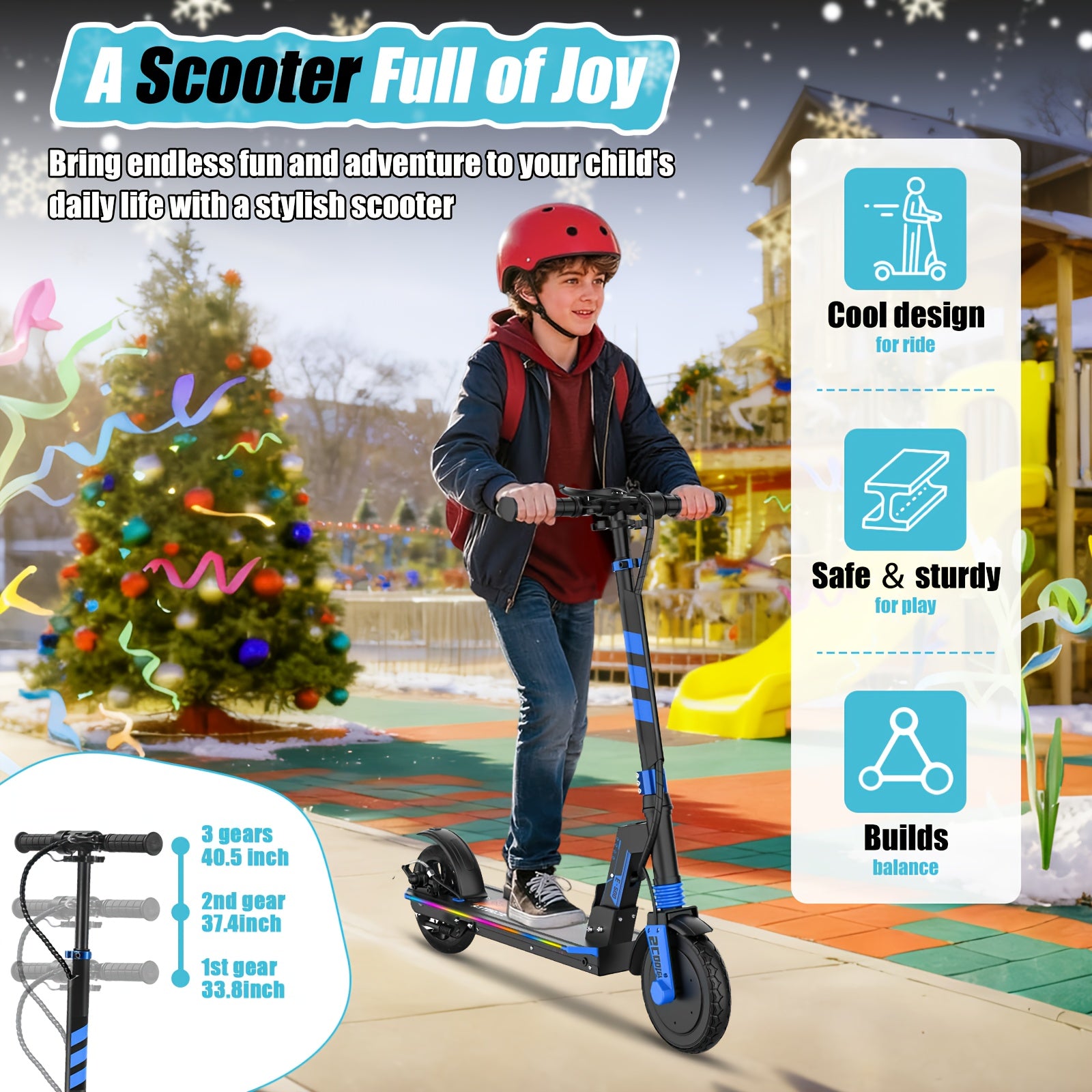 Foldable Electric Scooter with 8-inch Solid Puncture-proof Tires, 10-mile Range, And A Top Speed Of 10 Mph. Designed for Teens And Adults Seeking High-speed Riding, It Features Foldable Construction And Adjustable Height-perfect for Beginners. Ideal