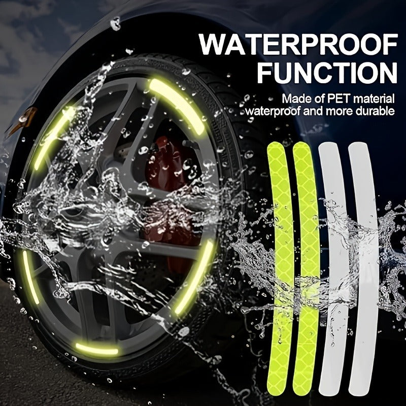 120pcs Luminous Tire Sticker - Glossy Wheel Sticker, Specially Designed for Improved Safety, Suitable for Vehicles, Motorcycles And Bicycles, Holiday Snowman Reflective Decorations, Suitable for Night Use