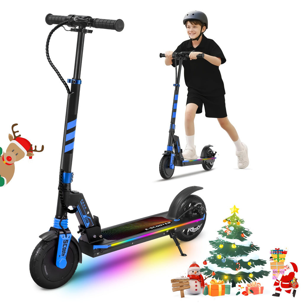 Foldable Electric Scooter with 8-inch Solid Puncture-proof Tires, 10-mile Range, And A Top Speed Of 10 Mph. Designed for Teens And Adults Seeking High-speed Riding, It Features Foldable Construction And Adjustable Height-perfect for Beginners. Ideal