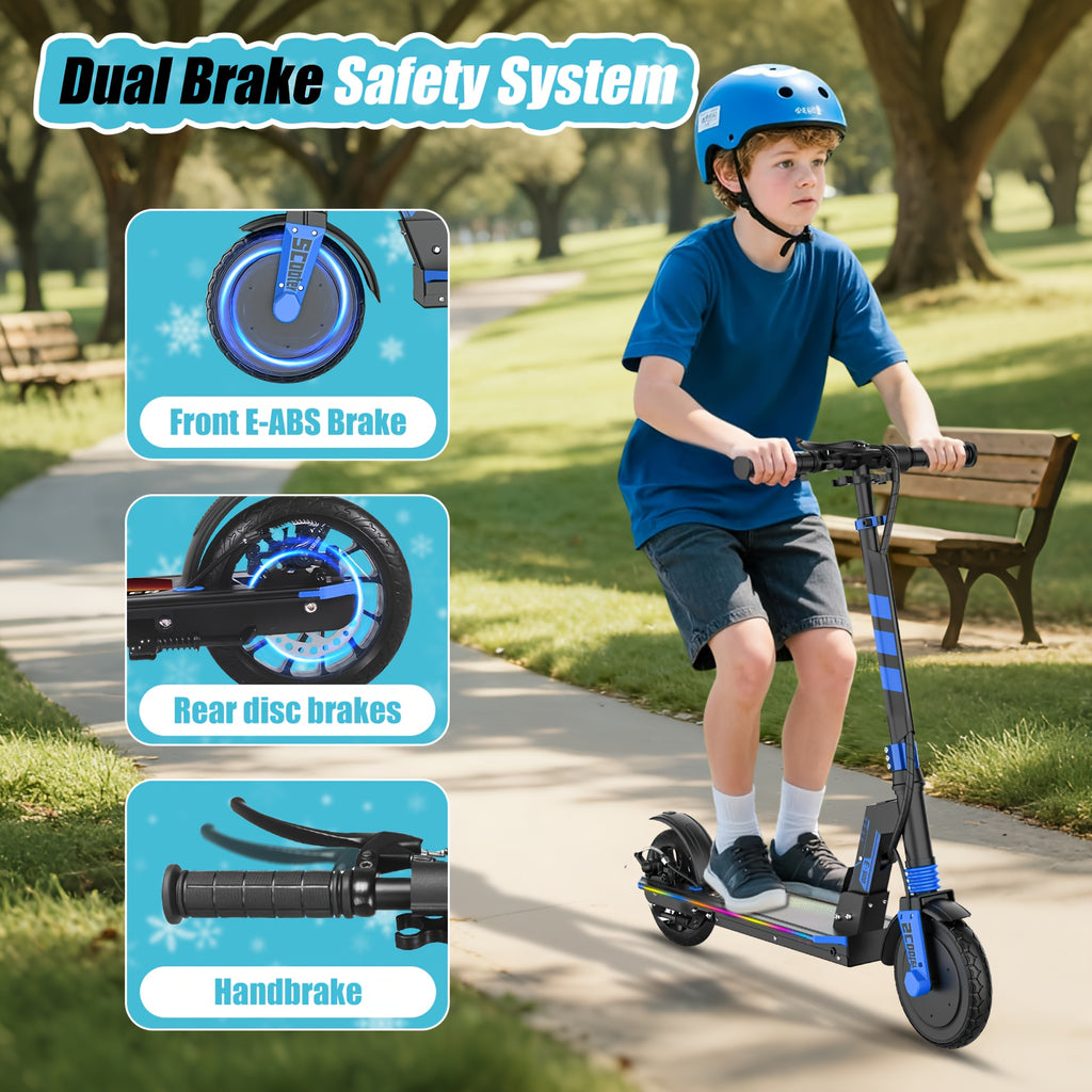 Foldable Electric Scooter with 8-inch Solid Puncture-proof Tires, 10-mile Range, And A Top Speed Of 10 Mph. Designed for Teens And Adults Seeking High-speed Riding, It Features Foldable Construction And Adjustable Height-perfect for Beginners. Ideal